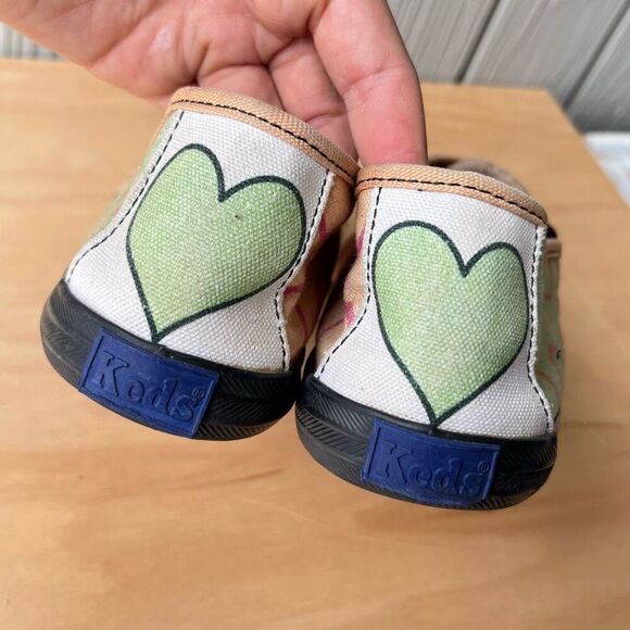 Keds Custom Peace Sign Slip-On Shoes Size 8.5 Colorful Canvas Retro Y2K Style - Picture 6 of 14